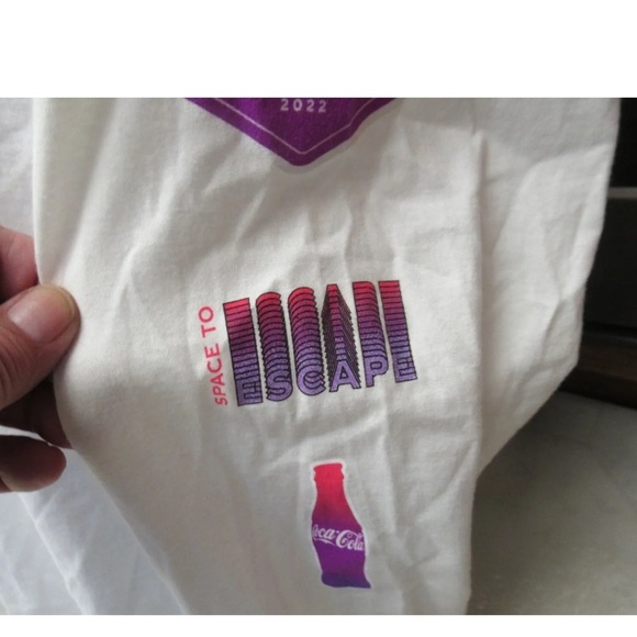 Vintage Ultra Rare Coca Cola Starlight Space 2022 Tee Top T-shirt White … - Picture 6 of 16